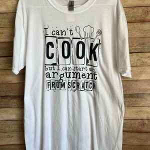 Gildan White Short Sleeve Tee with Black Print